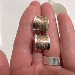 Breuning sterling silver rose gold plated earrings